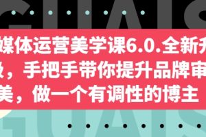【2024.05.11】自媒体运营美学课6.0.全新升级，手把手带你提升品牌审美，做一个有调性的博主百度网盘免费下载-芽米宝库