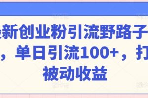 【2024.05.11】最新创业粉引流野路子玩法，单日引流100+，打造被动收益百度网盘免费下载-芽米宝库