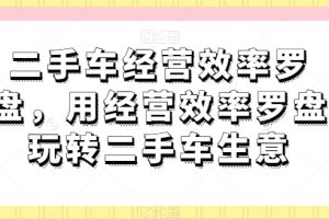 【2024.05.10】二手车经营效率罗盘，用经营效率罗盘玩转二手车生意百度网盘免费下载-芽米宝库