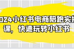 【2024.05.09】2024小红书电商陪跑实操课，快速玩转小红书，超过20节精细化课程百度网盘免费下载-芽米宝库