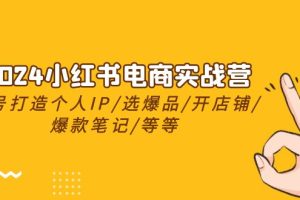【2024.05.09】2024小红书电商实战营，养号打造IP/选爆品/开店铺/爆款笔记/等等（24节）百度网盘免费下载-芽米宝库