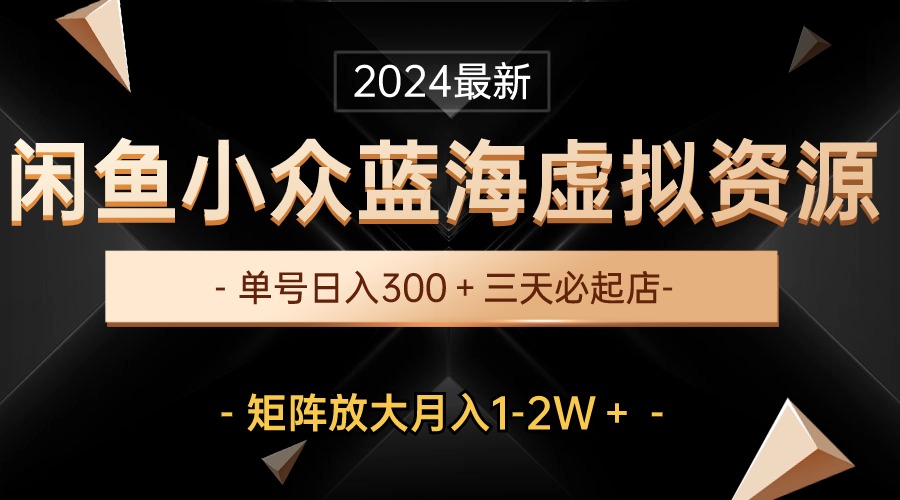 图片[1]-【2024.05.08】最新闲鱼小众蓝海虚拟资源，单号日入300＋，三天必起店，矩阵放大月入1-2W百度网盘免费下载-芽米宝库