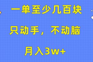 【2024.05.08】一单至少几百块，只动手不动脑，月入3w+。看完就能上手，详细教程百度网盘免费下载-芽米宝库
