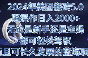【2024.05.07】2024年美团搬砖5.0.日入1000+，无论是新手还是宝妈都可轻松驾驭，而且可长久发展的蓝海项目百度网盘免费下载-芽米宝库