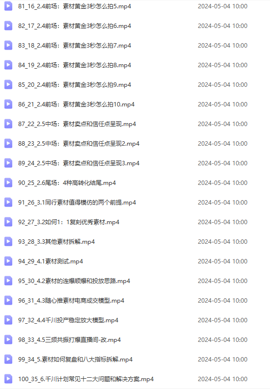 图片[6]-【2024.05.06】2024单品正价起号，直播素材投流选品：选品课+投流课+素材课+卡首屏/100节百度网盘免费下载-芽米宝库
