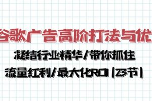 【2024.05.05】谷歌广告高阶打法与优化，凝结行业精华/带你抓住流量红利/最大化ROI(23节)百度网盘免费下载-芽米宝库