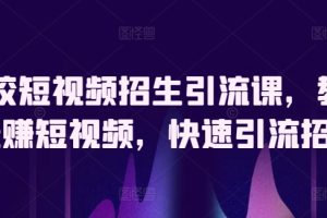 【2024.05.01】驾校短视频招生引流课，教你玩赚短视频，快速引流招生百度网盘免费下载-芽米宝库