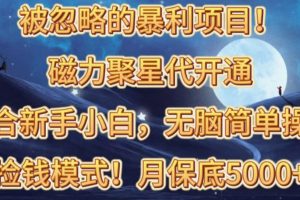 【2024.05.01】被忽略的暴利项目！磁力聚星代开通捡钱模式，轻松月入五六千百度网盘免费下载-芽米宝库
