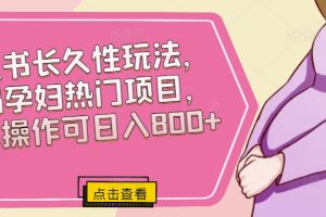 【2024.04.30】小红书长久性玩法，宝妈孕妇热门项目，简单操作可日入800+百度网盘免费下载-芽米宝库