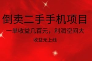 【2024.04.29】倒卖二手手机项目，一单收益几百元，利润空间大，收益高，收益无上线百度网盘免费下载-芽米宝库