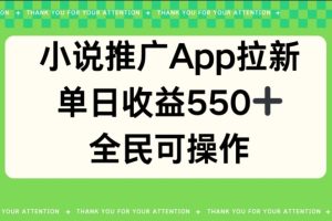 【2024.04.27】小说推广APP拉新，单日收益550，全民可操作百度网盘免费下载-芽米宝库