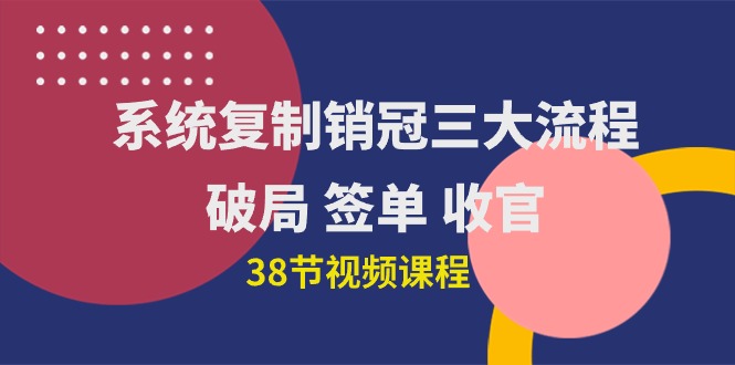 图片[1]-【2024.04.27】系统复制 销冠三大流程，破局 签单 收官（38节视频课）百度网盘免费下载-芽米宝库