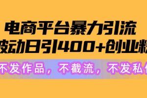 【2024.04.27】电商平台暴力引流，被动日引400+创业粉不发作品，不截流，不发私信百度网盘免费下载-芽米宝库