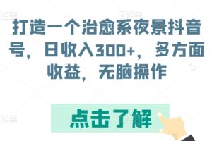 【2024.04.27】打造一个治愈系夜景抖音号，日收入300+，多方面收益，无脑操作百度网盘免费下载-芽米宝库