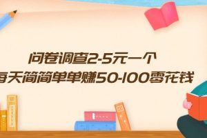 【2024.04.26】问卷调查2-5元一个，每天简简单单赚50-100零花钱百度网盘免费下载-芽米宝库