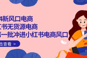 【2024.04.25】2024新风口电商，小红书无货源电商，带第一批冲进小红书电商风口（18节）百度网盘免费下载-芽米宝库