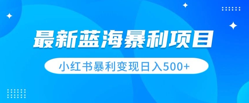 图片[1]-【2024.04.25】最新暴利蓝海项目，小红书图文变现，轻松实现日收益500+百度网盘免费下载-芽米宝库