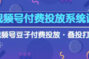 【2024.04.24】视频号付费投放系统课，视频号豆子付费投放·叠投打法（高清视频课）百度网盘免费下载-芽米宝库