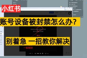 【2024.04.23】小红书账号设备封禁该如何解决保姆式教程，一招教你解决百度网盘免费下载-芽米宝库