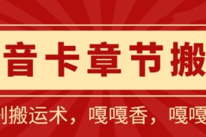【2024.04.23】抖音卡章节搬运：短剧搬运术，百分百过抖，一比一搬运，只能安卓百度网盘免费下载-芽米宝库