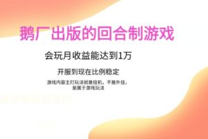 【2024.04.22】鹅厂出的的回合制游戏，游戏简单，容易上手，会玩月收益能达到1万+，开服到现在比例稳定百度网盘免费下载-芽米宝库