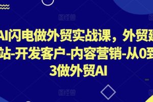 【2024.04.20】AI闪电做外贸实战课，​外贸建站-开发客户-内容营销-从0到3做外贸AI百度网盘免费下载-芽米宝库