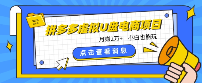 图片[1]-【2024.04.20】拼多多虚拟U盘电商红利项目：月赚2万+，新手小白也能玩百度网盘免费下载-芽米宝库