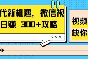 【2024.04.20】AI 时代新机遇，微信视频号日赚 300+攻略百度网盘免费下载-芽米宝库