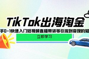 【2024.04.19】TikTok出海淘金，新手0-1快速入门短视频直播带货等引流到变现的知识百度网盘免费下载-芽米宝库
