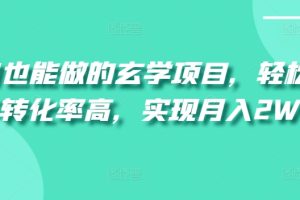 【2024.04.18】小白也能做的玄学项目，轻松上手转化率高，实现月入2W+百度网盘免费下载-芽米宝库