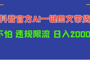 【2024.04.17】日入1000+抖音官方AI工具，一键图文带货，不怕违规限流百度网盘免费下载-芽米宝库