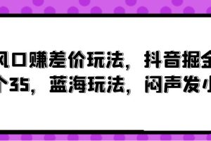 【2024.04.18】风口赚差价玩法，抖音掘金，一个35，蓝海玩法，闷声发小财百度网盘免费下载-芽米宝库