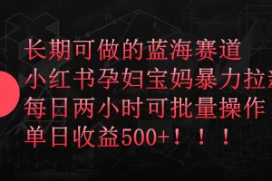 【2024.04.14】小红书孕妇宝妈暴力拉新玩法，每日两小时，单日收益500+百度网盘免费下载-芽米宝库