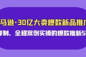 【2024.04.14】亚马逊30亿·大卖爆款新品推广，可复制、全程案例实操的爆款推新SOP百度网盘免费下载-芽米宝库