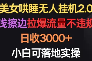 【2024.04.12】美女哄睡无人挂机2.0，浅擦边拉爆流量不违规，日收3000+，小白可落地实操百度网盘免费下载-芽米宝库