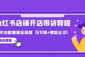 【2024.04.11】最新小红书店铺开店带货教程，新手也能跑通全流程（6节课+爆款公式）百度网盘免费下载-芽米宝库