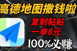 【2024.04.09】高德地图撒钱啦，复制粘贴一单8元，一单2分钟，100%必赚百度网盘免费下载-芽米宝库
