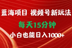 【2024.04.08】蓝海项目视频号新玩法 每天15分钟 小白也能日入1000+百度网盘免费下载-芽米宝库
