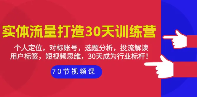 图片[1]-【2024.04.06】实体-流量打造-30天训练营：个人定位，对标账号，选题分析，投流解读-70节百度网盘免费下载-芽米宝库