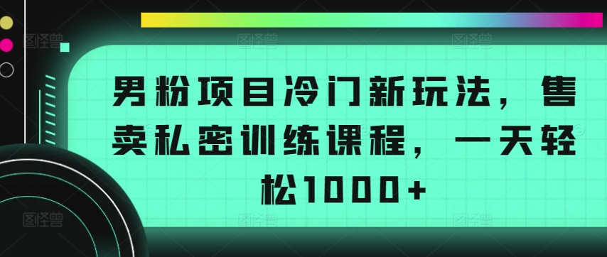 图片[1]-【2024.04.05】男粉项目冷门新玩法，售卖私密训练课程，一天轻松1000+百度网盘免费下载-芽米宝库