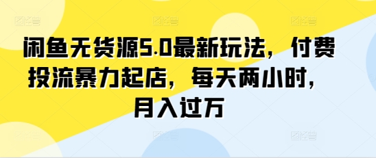 图片[1]-【2024.04.04】闲鱼无货源5.0最新玩法，付费投流暴力起店，每天两小时，月入过万!百度网盘免费下载-芽米宝库