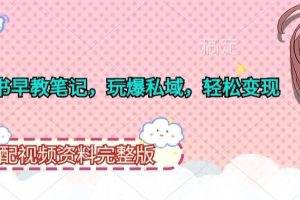 【2024.04.04】小红书早教笔记，玩爆私域，轻松变现，配视频资料完整版百度网盘免费下载-芽米宝库