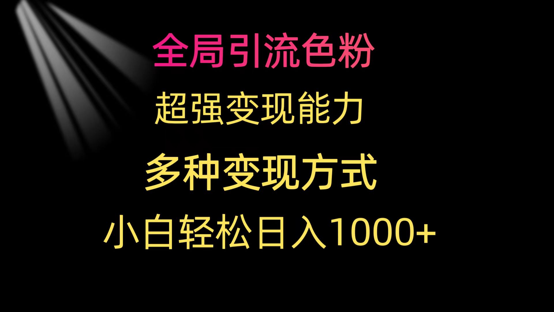 图片[1]-【2024.03.31】全局引流色粉 超强变现能力 多种变现方式 小白轻松日入1000+百度网盘免费下载-芽米宝库