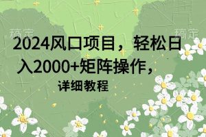 【2024.03.29】2024风口项目，轻松日入2000+矩阵操作，详细教程百度网盘免费下载-芽米宝库