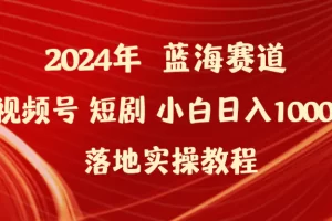 【2024.03.28】2024年蓝海赛道视频号短剧 小白日入1000+落地实操教程百度网盘免费下载-芽米宝库
