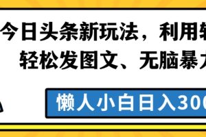 【2024.03.25】今日头条新玩法，利用软件轻松发图文、无脑暴力，懒人小白日入300+百度网盘免费下载-芽米宝库