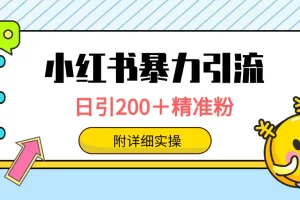 【2024.03.25】小红书暴力引流大法，日引200＋精准粉，一键触达上万人，附详细实操百度网盘免费下载-芽米宝库