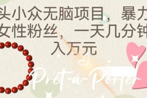 【2024.03.16】石头小众无脑项目，暴力引流女性粉丝，一天几分钟月入万元百度网盘免费下载-芽米宝库