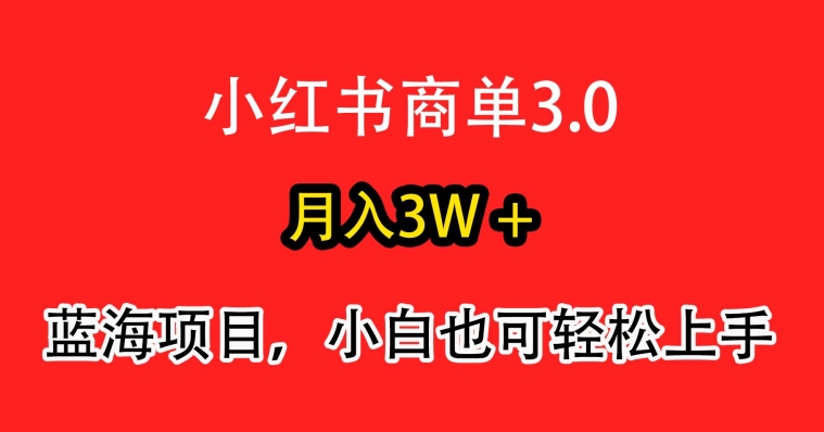 图片[1]-【2024.03.16】小红书商单3.0，月入3w+，蓝海项目，小白轻松上手百度网盘免费下载-芽米宝库
