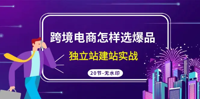 图片[1]-【2024.03.13】跨境电商怎样选爆品，独立站建站实战（20节高清无水印课）百度网盘免费下载-芽米宝库
